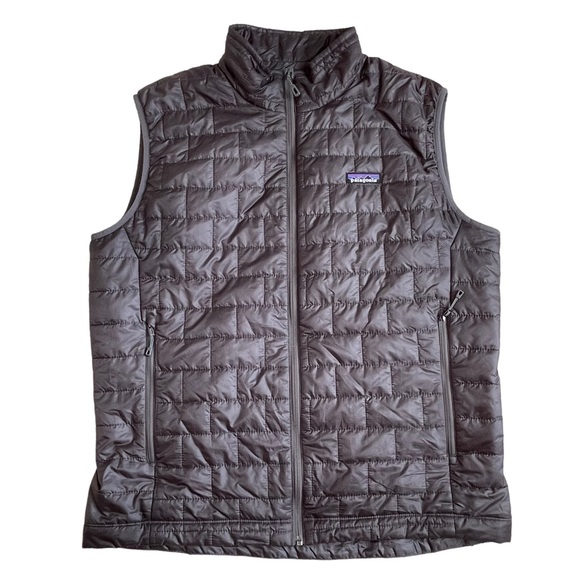 Patagonia Men’s Nano Puffer Vest Jacket Size L Forge Grey Lightweight Full Zip - Picture 4 of 11